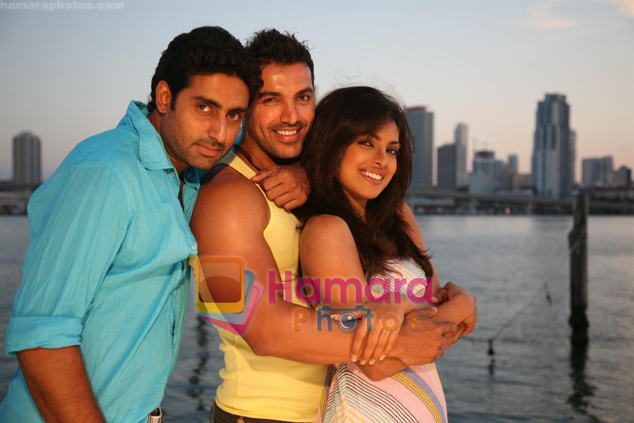 Abhishek Bachchan, Priyanka Chopra, John Abraham at Dostana Movie